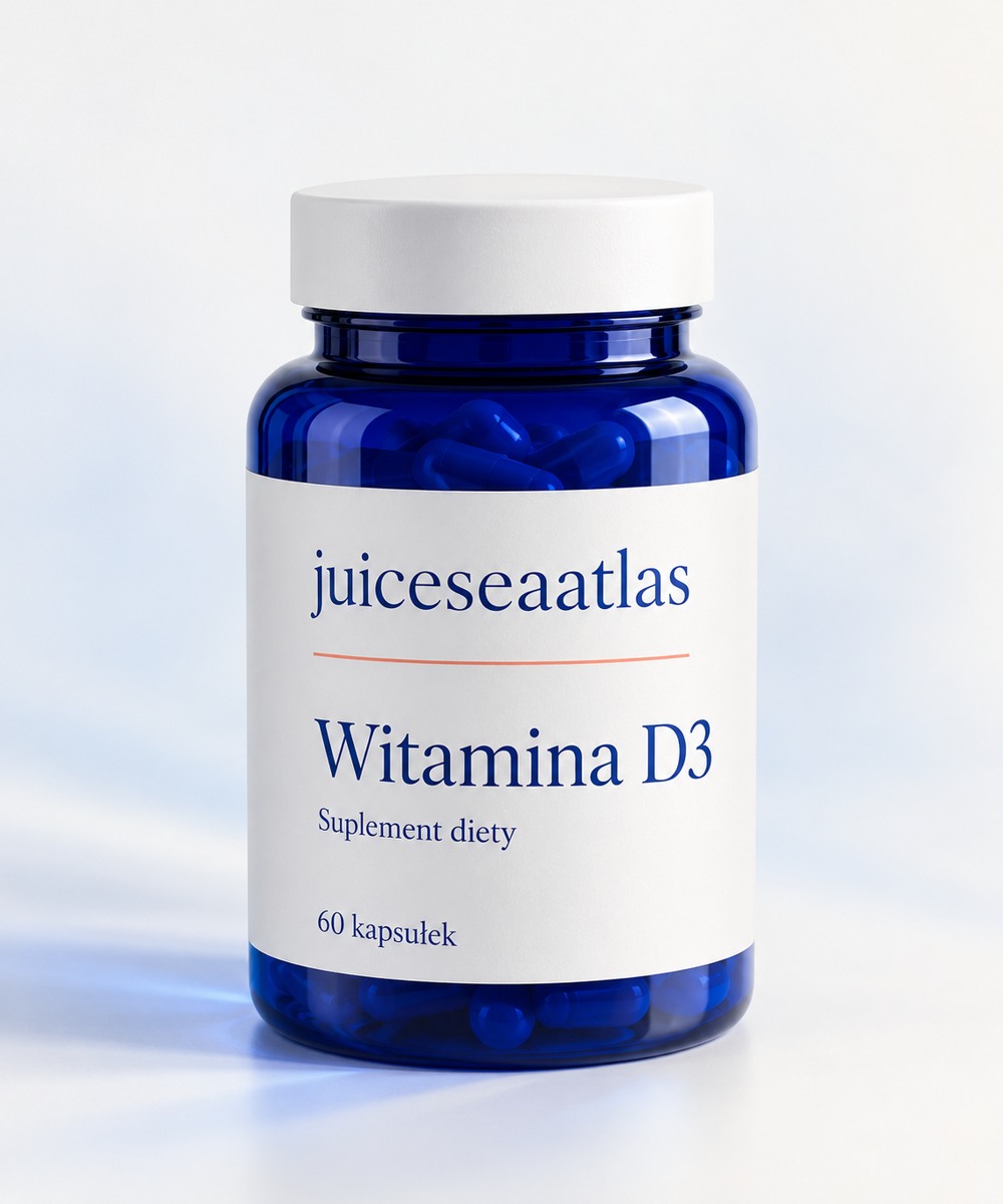 Witamina D3, słoiczek zawierający 60 kapsułek